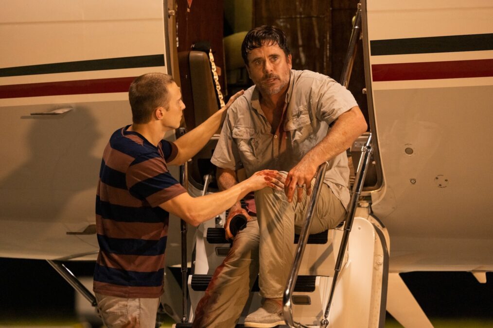 Drew Starkey as Rafe, Charles Esten as Ward Cameron in Season 3 of 'Outer Banks'