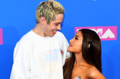 Pete Davidson and Ariana Grande attends the 2018 MTV Video Music Awards at Radio City Music Hall on August 20, 2018 in New York City.