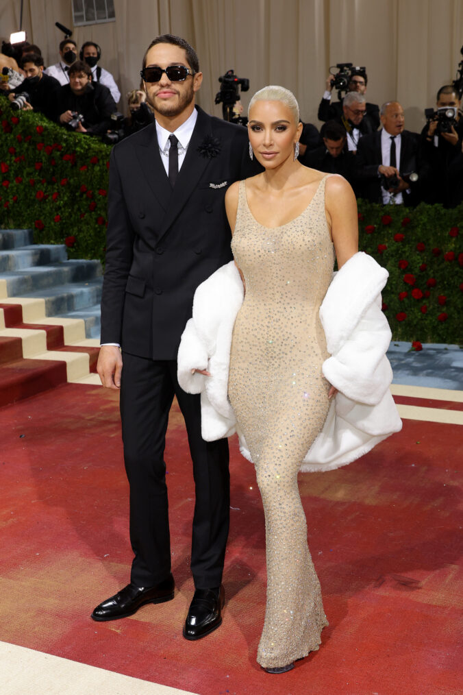 Pete Davidson and Kim Kardashian attend The 2022 Met Gala Celebrating 