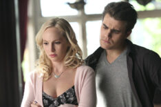 Paul Wesley as Stefan Salvator and Candice King as Caroline Forbes in 'The Vampire Diaries.'