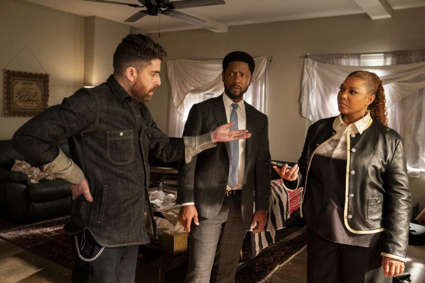 Adam Goldberg as Harry Keshegian, Tory Kittles as Detective Marcus Dante, and Queen Latifah as Robyn McCall - 'The Equalizer'