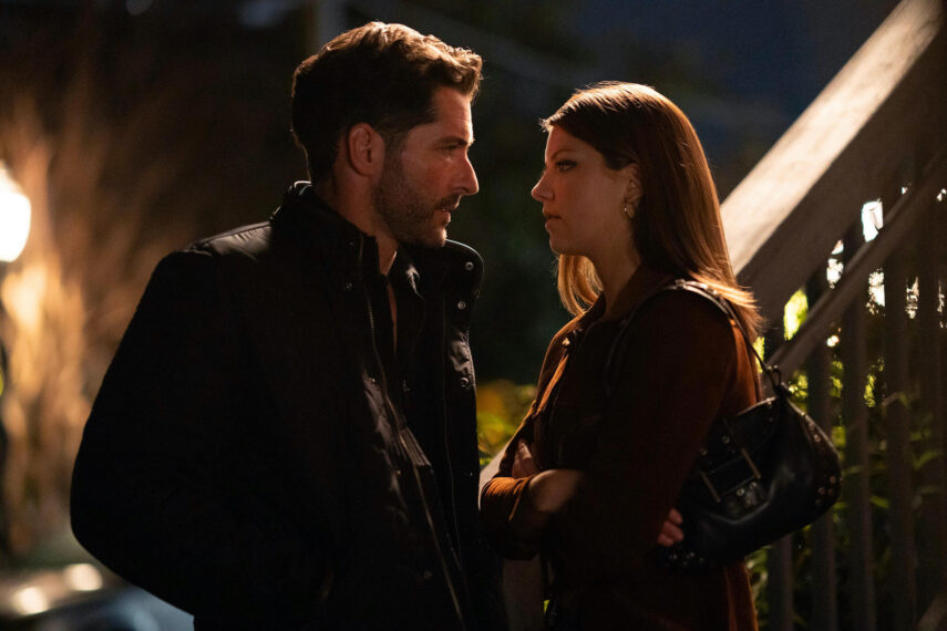 Tom Ellis and Cat Missal in 'Tell Me Lies' Season 2