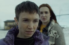 Dominique Provost-Chalkley as Waverly and Katherine Barrell as Nicole in 'Wynonna Earp: Vengeance'