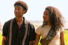 Jonathan Daviss as Pope, Carlacia Grant as Cleo in Outer Banks