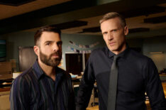 Zachary Quinto as Dr. Oliver Wolf, Teddy Sears as Dr. Josh Nichols in Brilliant Minds - Season 1