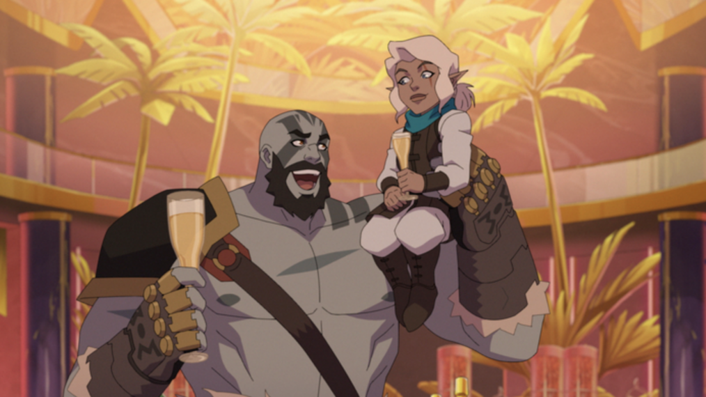 Travis Willingham as Grog and Ashley Johnson as Pike in 'The Legend of Vox Machina'