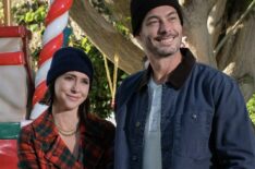 Jennifer Love Hewitt and Brian Hallisay in The Holiday Junkie