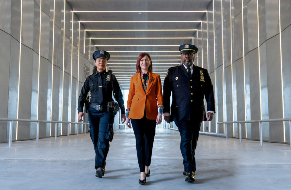 Carra Patterson as Kaya Blanke, Carrie Preston as Elsbeth Tascioni, and Wendell Pierce as Captain Wagner in 'Elsbeth' Season 2 Episode 2 - 'The Wrong Stuff'