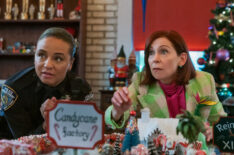 Carra Patterson as Kaya Blanke and Carrie Preston as Elsbeth Tascioni in 'Elsbeth' Season 2 Christmas episode
