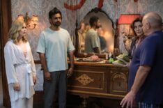 Rose McIver, Utkarsh Ambudkar, and Dean Norris in 'Ghosts' Season 4