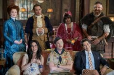 Rebecca Wisocky, Brandon Scott Jones, Danielle Pinnock, Devan Chandler Long, Sheila Carrasco, Richie Moriarty, and Asher Grodman in 'Ghosts' Season 4
