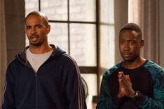 Damon Wayans Jr. and Lamorne Morris as Coach and Winston in 'New Girl' Season 4 Episode 10 - 'Girl Fight'