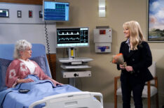 Julia Duffy as Susan, Melissa Rauch as Abby Stone in 'Night Court' Season 3 Episode 1