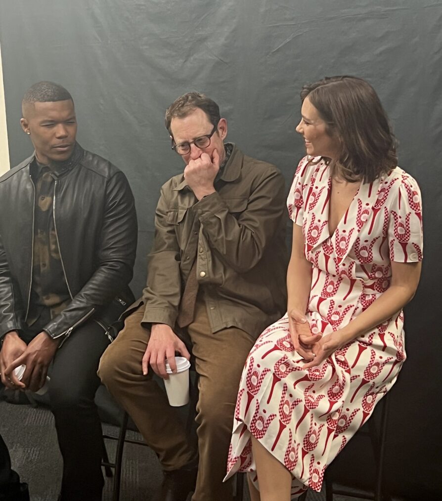 Gaius Charles, Scott Gimple, and Lauren Cohan at NYCC 2024