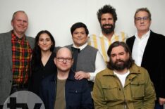 Sam Johnson, Sarah Naftlis, Mark Proksch, Harvey Guillen, Kayvan Novak, Matt Berry, and Paul Simms from 'What We Do in the Shadows' at NYCC 2024