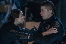 Troian Bellisario as Traci Harmon and Brandon Larracuente as Alex Diaz — 'On Call'