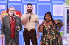 Drew Carey with Devan Chandler Long and Danielle Pinnock from ‘Ghosts' on The Price is Right