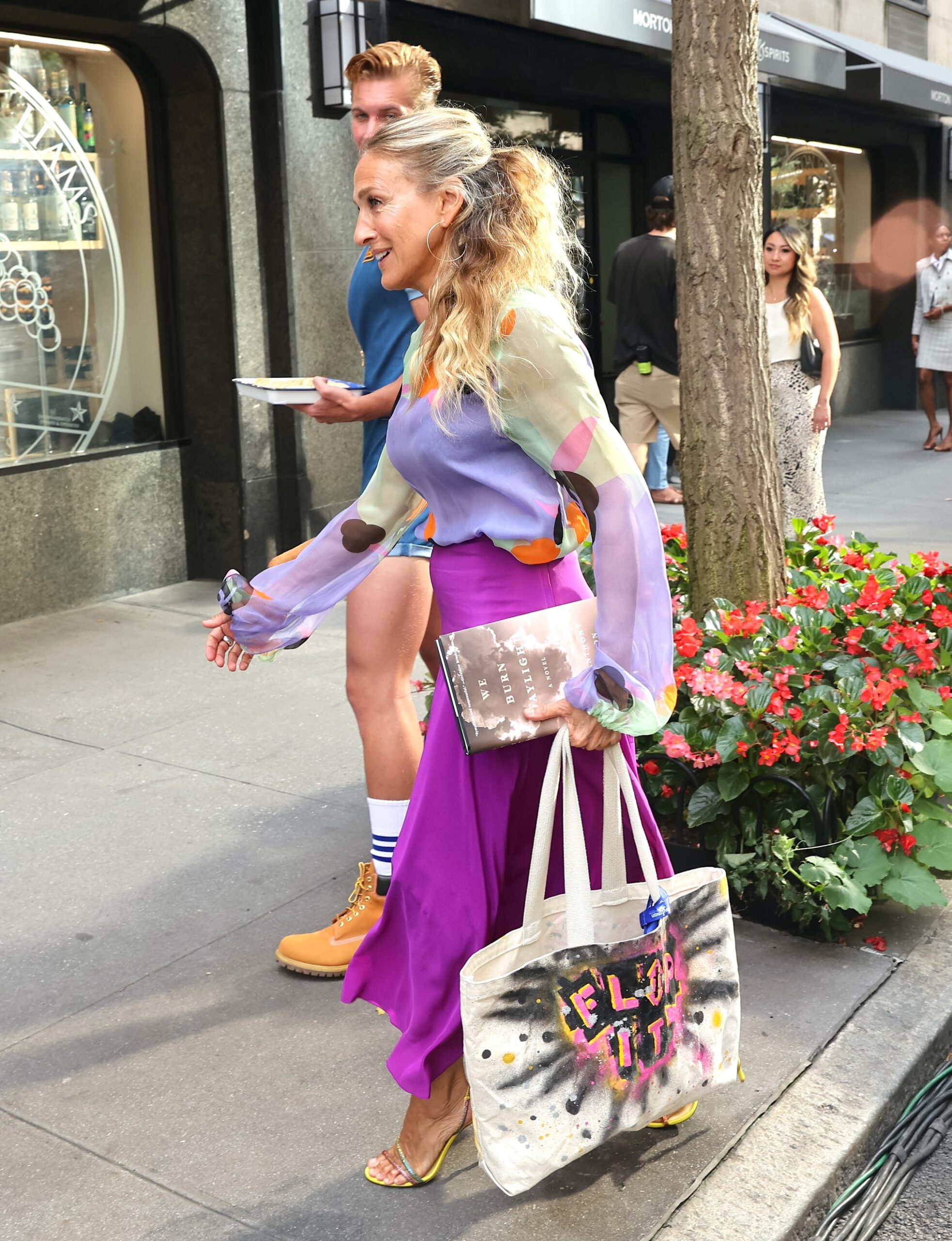 Sarah Jessica Parker is seen on the film set of 