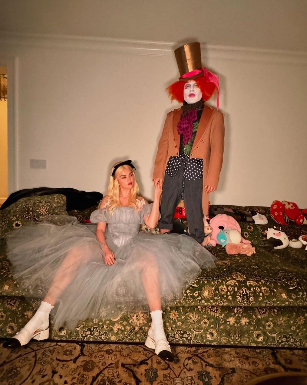 Selena Gomez and Benny Blanco in a Halloween costume.