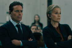 James Callis as Claude Whelan and Kristin Scott Thomas as Diana Taverner — 'Slow Horses' Season 4