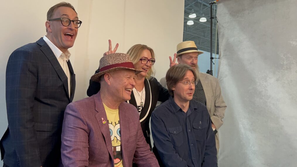 Tom Kenny, Bill Fagerbakke, Carolyn Lawrence, Mr. Lawrence, and Rodger Bumpass at NYCC 2024