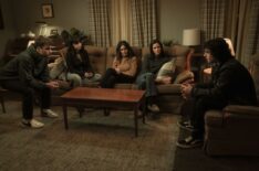 Michael Bishop as Jonathan Kent, Inde Navarrette as Sarah Cushing, Emmanuelle Chriqui as Lana Lang Cushing, Elizabeth Tulloch as Lois Lane, and Alexander Garfin as Jordan Kent — 'Superman & Lois' Season 4 Episode 2 'A World Without'