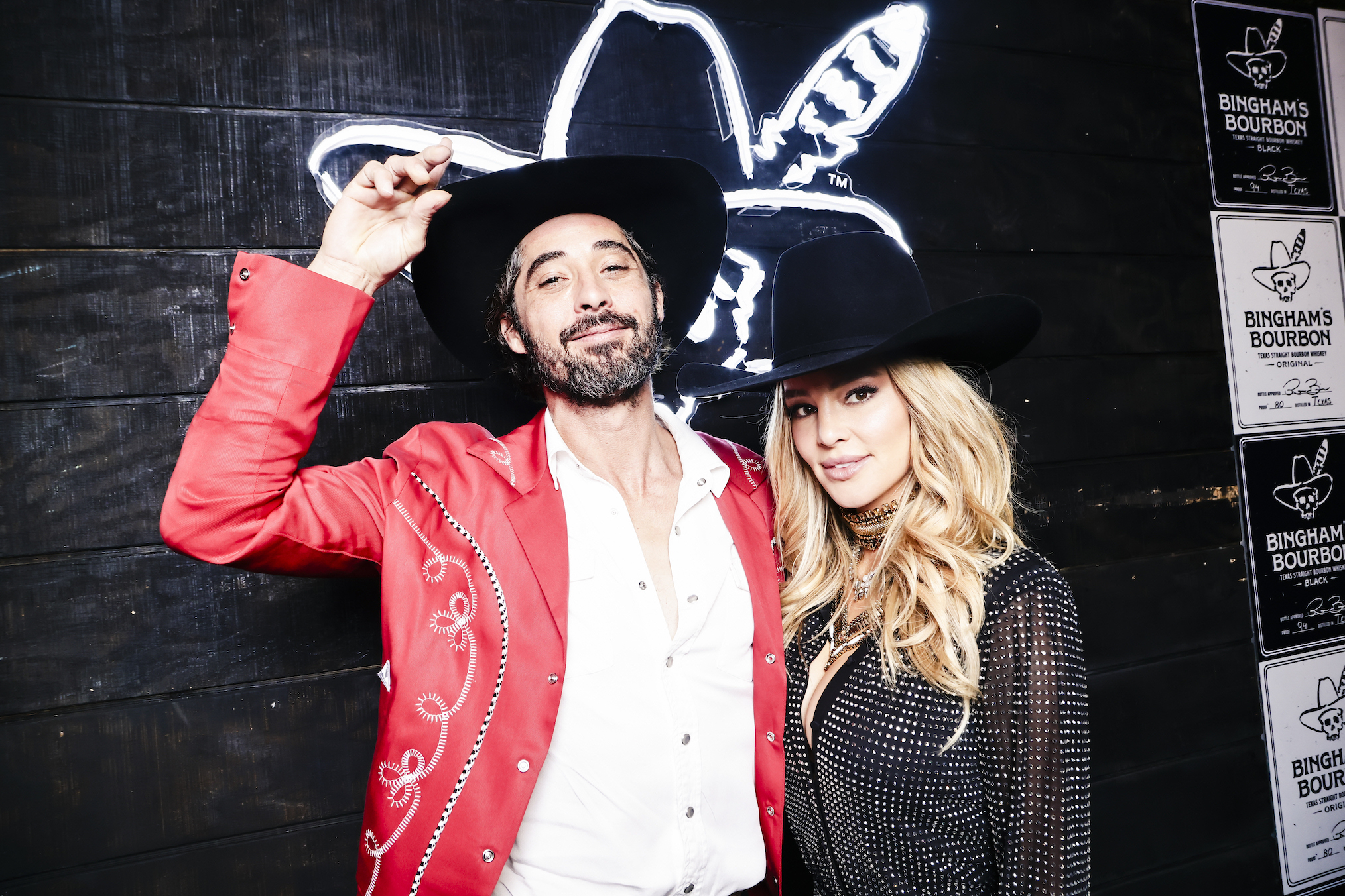Ryan Bingham and Hassie Harrison attend Bingham's Bourbon NFR After Party at Inspire at the Wynn on December 07, 2023 in Las Vegas, Nevada.
