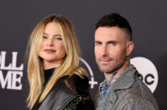 Behati Prinsloo and Adam Levine attend the 38th Annual Rock & Roll Hall Of Fame Induction Ceremony at Barclays Center on November 03, 2023 in New York City.