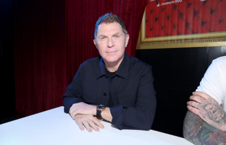 Bobby Flay attends the Food Network New York City Wine & Food Festival presented by Invesco QQQ - Bobby's Triple Threat Dance Party presented by Treasure Cave hosted by Bobby Flay, Tiffany Derry, Michael Voltaggio and Brooke Williamson at Brooklyn Army Terminal on October 19, 2024 in New York City.