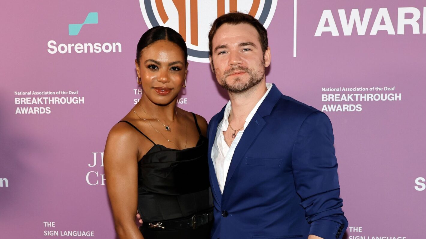 Britt Stewart and Daniel Durant attend The National Association Of The Deaf's Breakthrough Awards at Audrey Irmas Pavillion on October 25, 2023 in Los Angeles, California.