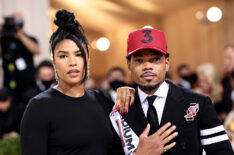 Kirsten Corley and Chance the Rapper attend The 2021 Met Gala Celebrating In America: A Lexicon Of Fashion at Metropolitan Museum of Art on September 13, 2021 in New York City.