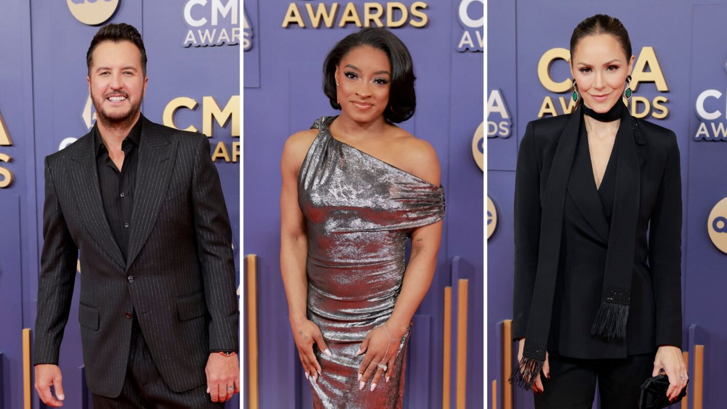 Luke Bryan, Simone Biles, and Katharine McPhee at CMA Awards
