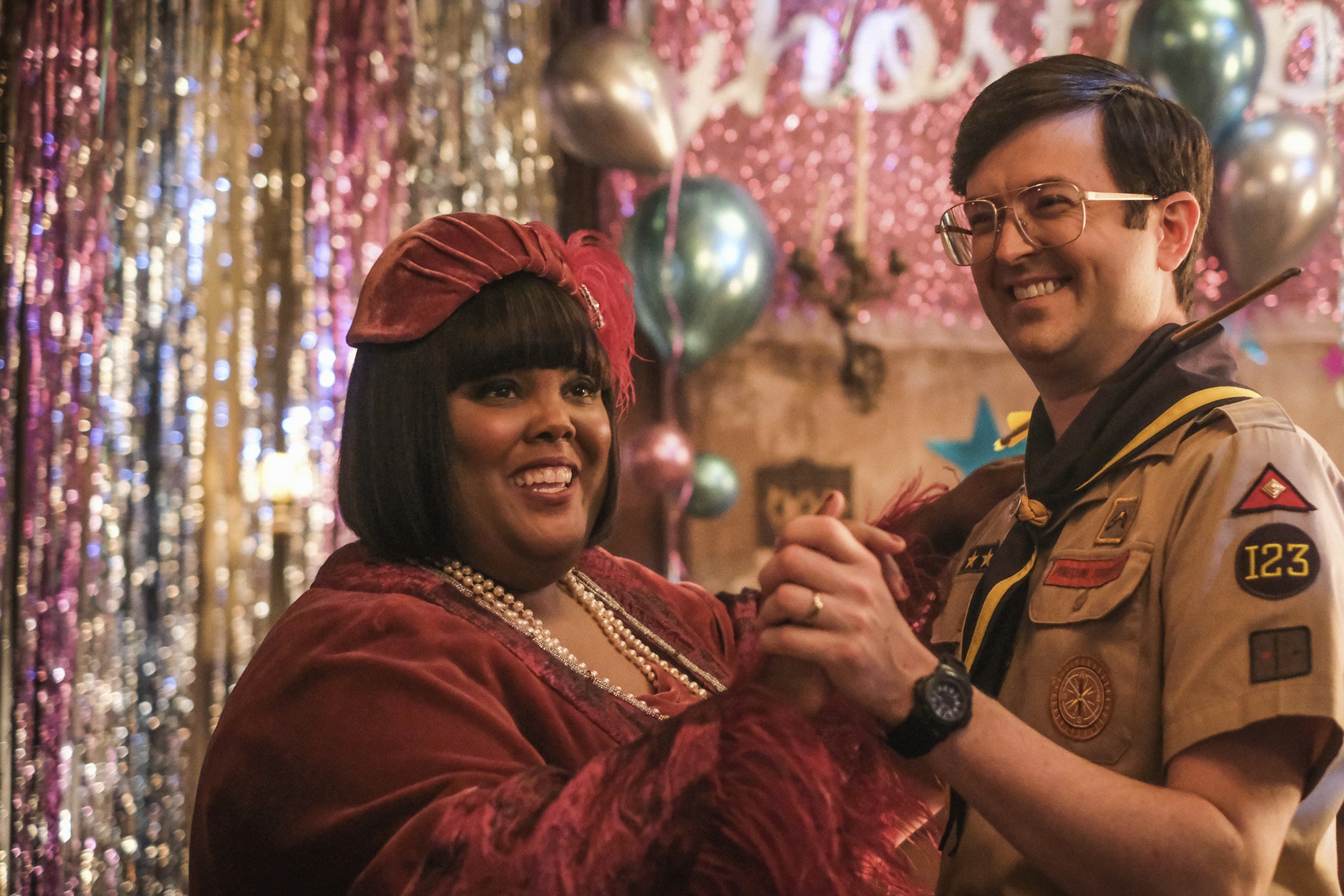 Danielle Pinnock and Richie Moriarty in 'Ghosts'