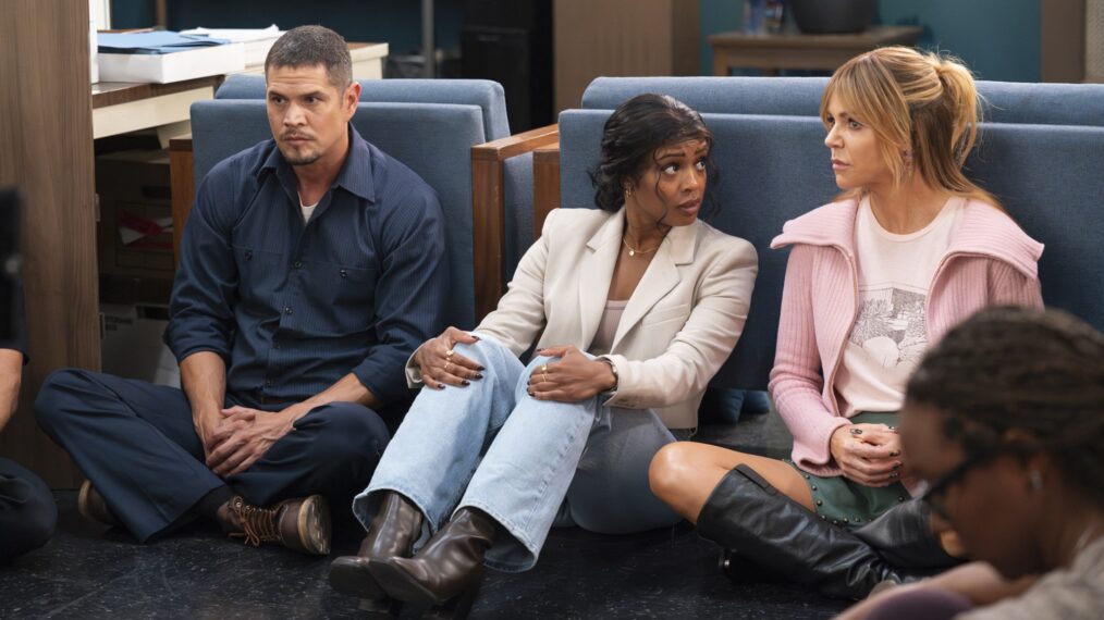 JD Pardo, Javicia Leslie, and Kaitlin Olson from 'High Potential'