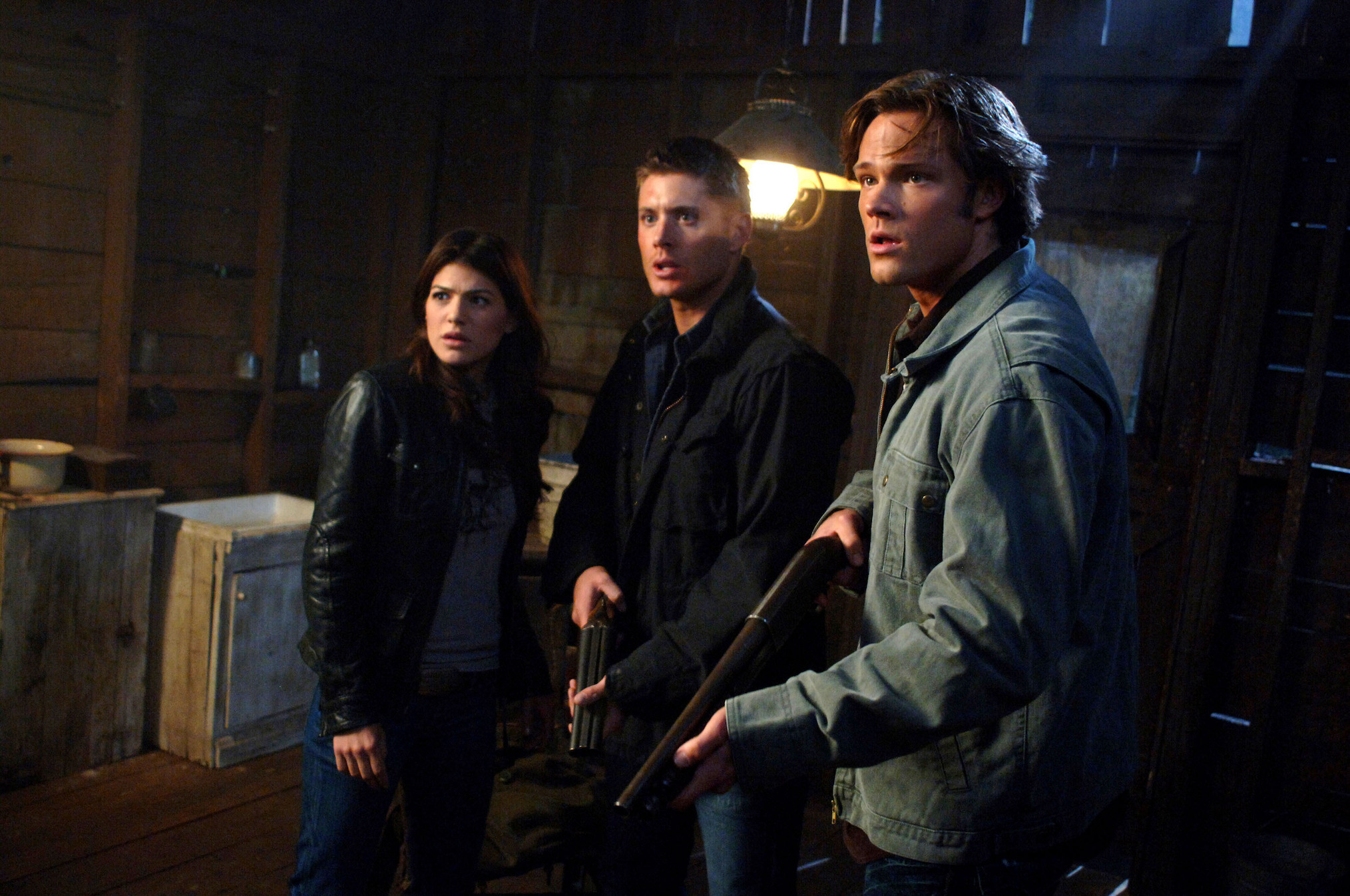 Genevieve Padalecki, Jensen Ackles, and Jared Padalecki in 'Supernatural.'