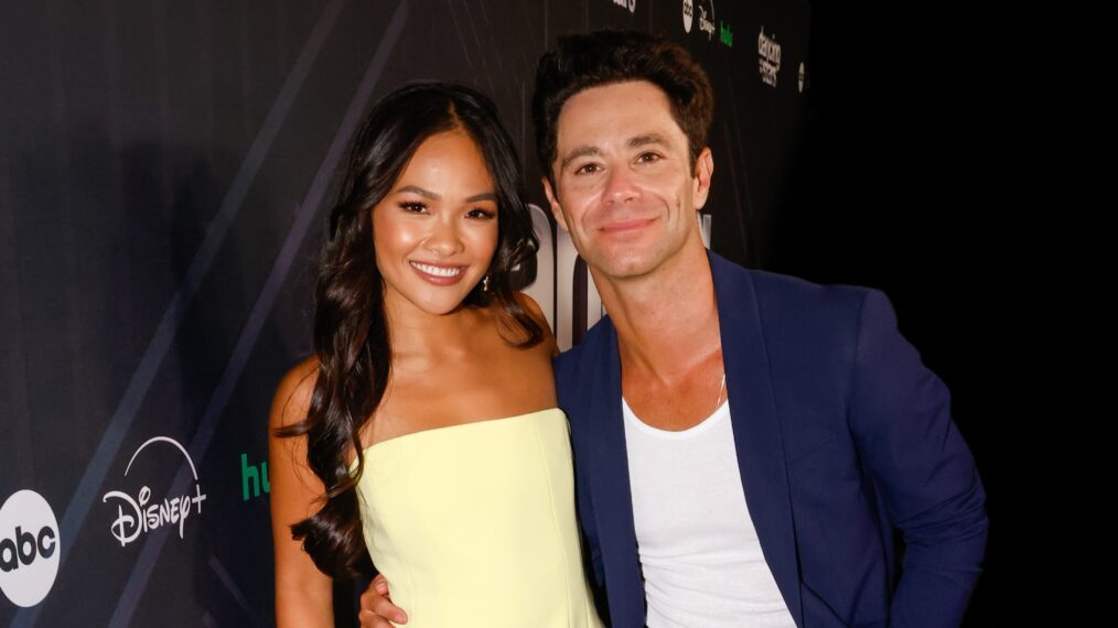 Jenn Tran and Sasha Farber at the 'Dancing with the Stars' press line