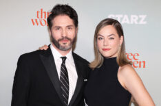 John Patrick Amedori and Annika Noelle attend STARZ's 'Three Women' New York Premiere at The Times Center on September 09, 2024 in New York City.