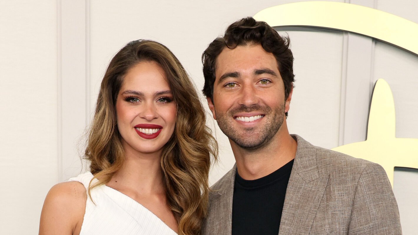 Kelsey Anderson and Joey Graziadei attend the 2024 Disney Upfront at Javits Center on May 14, 2024 in New York City.
