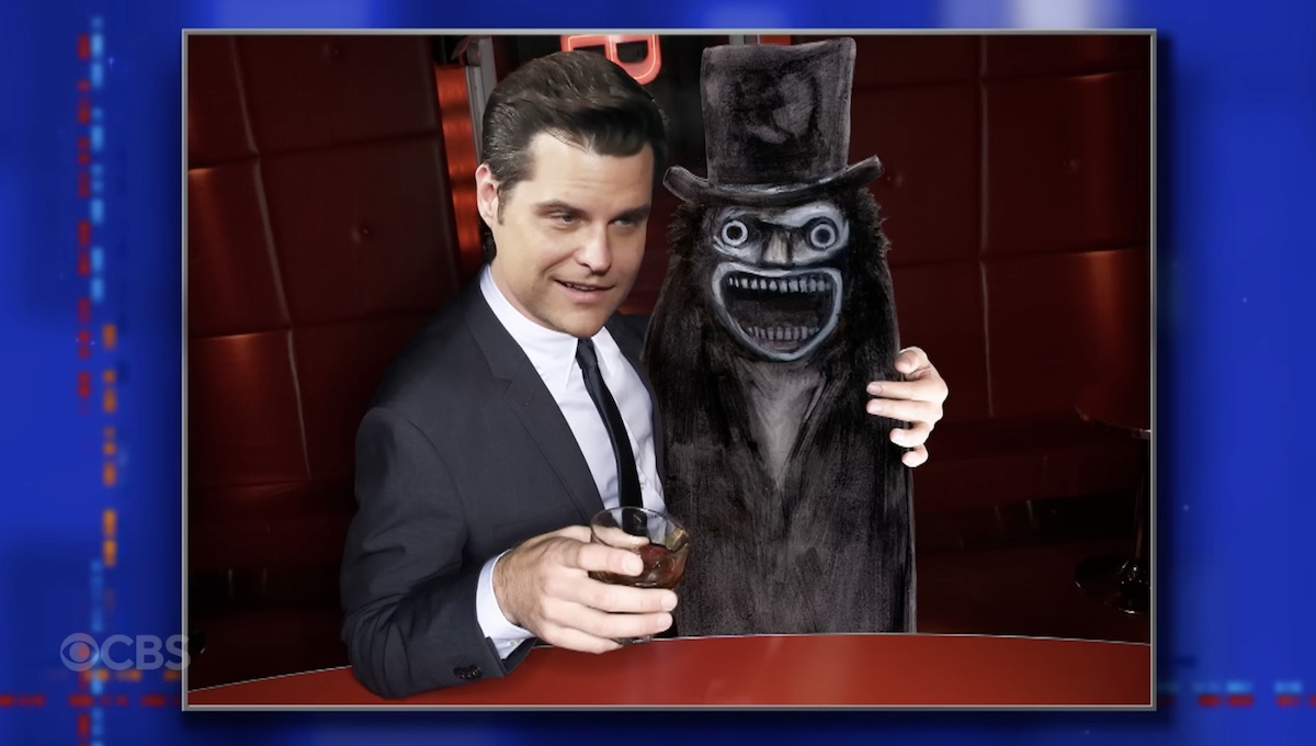Stephen Colbert Reacts to Gaetz Exit, ‘Grifter’ Trump Guitars & Chats
