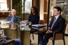 Kathy Bates as “Madeline Matlock”, Skye P. Marshall as “Olympia Lawrence”, and Jason Ritter as “Julian Markston” in 'Matlock' Season 1 Episode 6