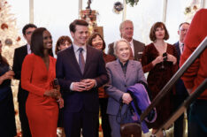 Skye P. Marshall as Olympia, Jason Ritter as Julian, and Kathy Bates as Matty in 'Matlock' Season 1 Episode 7 - 'Belly of the Beast'