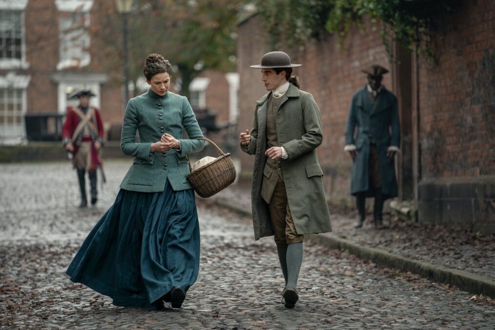 Caitriona Balfe and Joey Phillips in 'Outlander' Season 7