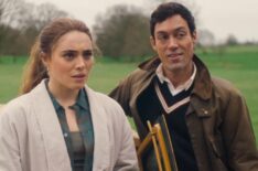 Bella Maclean and Alex Hassell in Rivals - Season 1