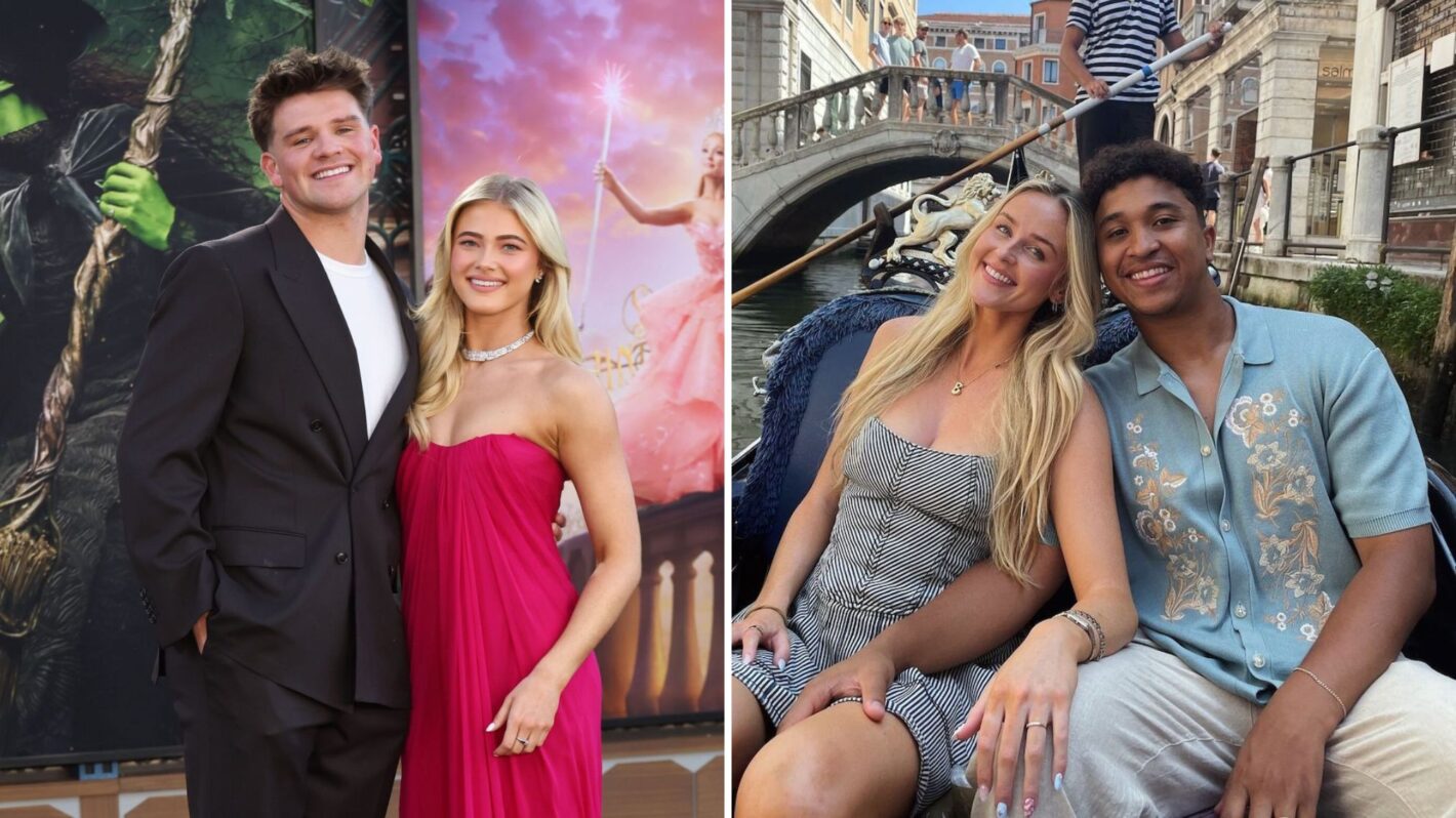 Walker Lyons and Rylee Arnold attend the Los Angeles premiere of Universal Pictures 'Wicked' at Dorothy Chandler Pavilion on November 09, 2024 in Los Angeles, California / Brylee and Brandon Armstrong in Venice