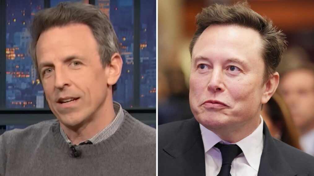 Seth Meyers and Elon Musk