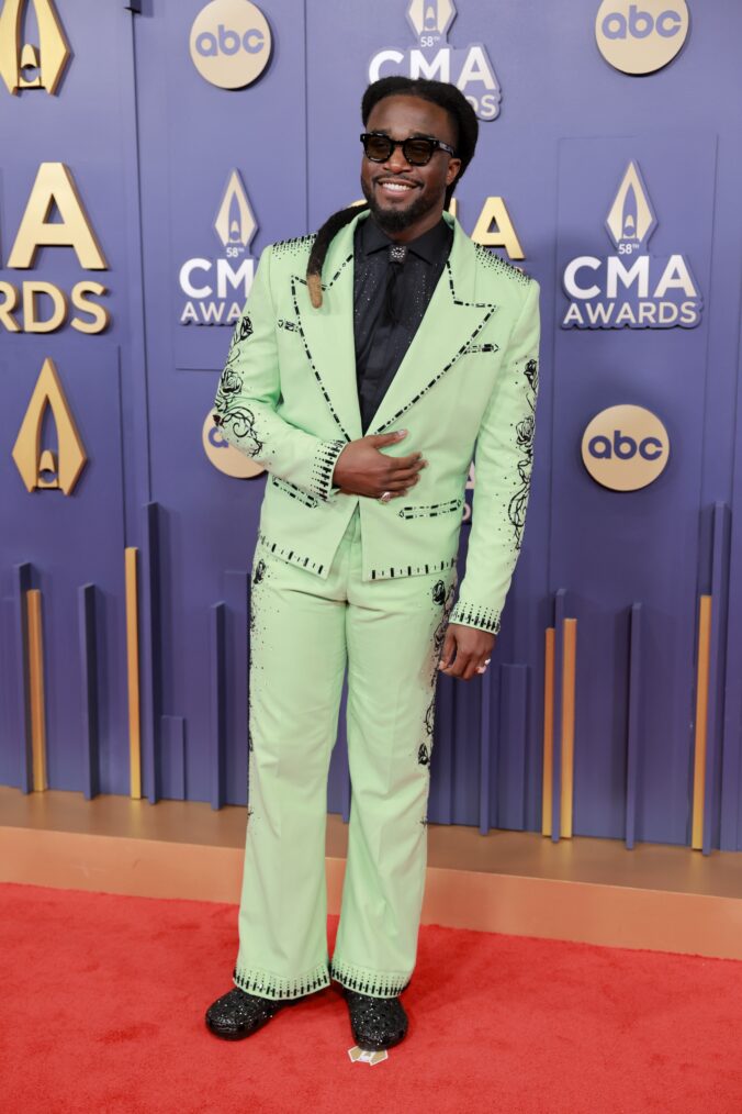 Shaboozey attends The 58th Annual CMA Awards at Music City Center on November 20, 2024 in Nashville, Tennessee.