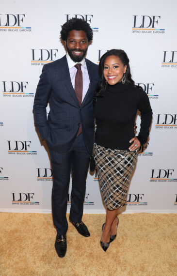 Sheinelle Jones and Uche Ojeh attend the NAACP LDF 33rd National Equal Justice Awards Dinner at Cipriani 42nd Street on November 07, 2019 in New York City.