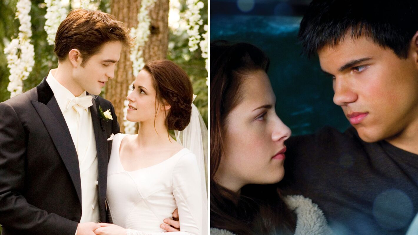 Robert Pattinson and Kristen Stewart in 'The Twilight Saga'; Kristen Stewart and Taylor Lautner in 'The Twilight Saga'