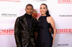 Usher and Jennifer Goicoechea Raymond attend the 'Usher: Rendezvous In Paris' World Premiere at The Apollo Theater on September 04, 2024 in New York City.