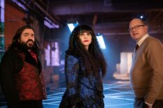 Matt Berry, Natasia Demetriou, and Mark Proksch in 'What We Do in the Shadows' Season 6